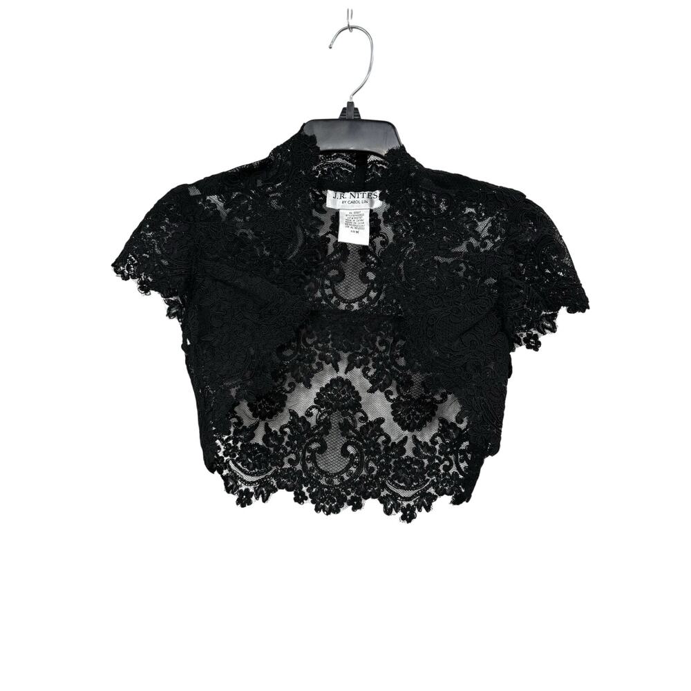 Vintage J.R. Knights by Carol Lynn Size Medium Lace Bolero Jacket Shrug Formal